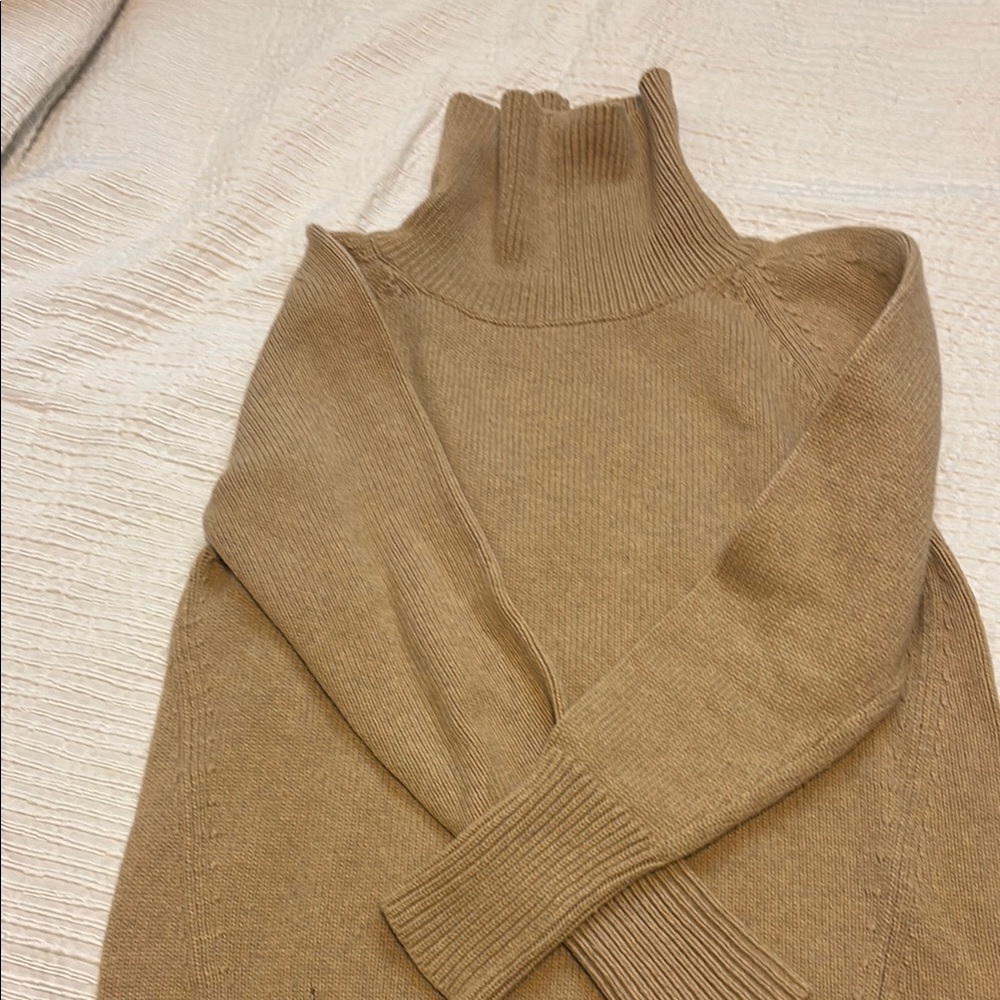 Babaton Tan Turtleneck Sweater Classic Knit Design